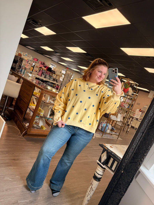 Salted Butter Polka Dot Crewneck - She Chester