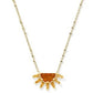 SAMANTHA SUN SHORT PENDANT NECKLAC EGOLD ORANGE GLASS - She Chester