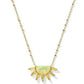 SAMANTHA SUN SHORT PENDANT NECKLACE GOLD YELLOW OPALESCENT RESIN - She Chester