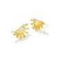 SAMANTHA SUN STUD EARRINGS GOLD YELLOW OPALESCENT RESIN - She Chester