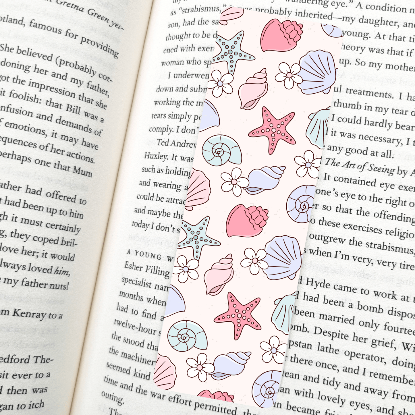 Sand And Shells Bookmark | Soft Matte Laminated  - She Chester