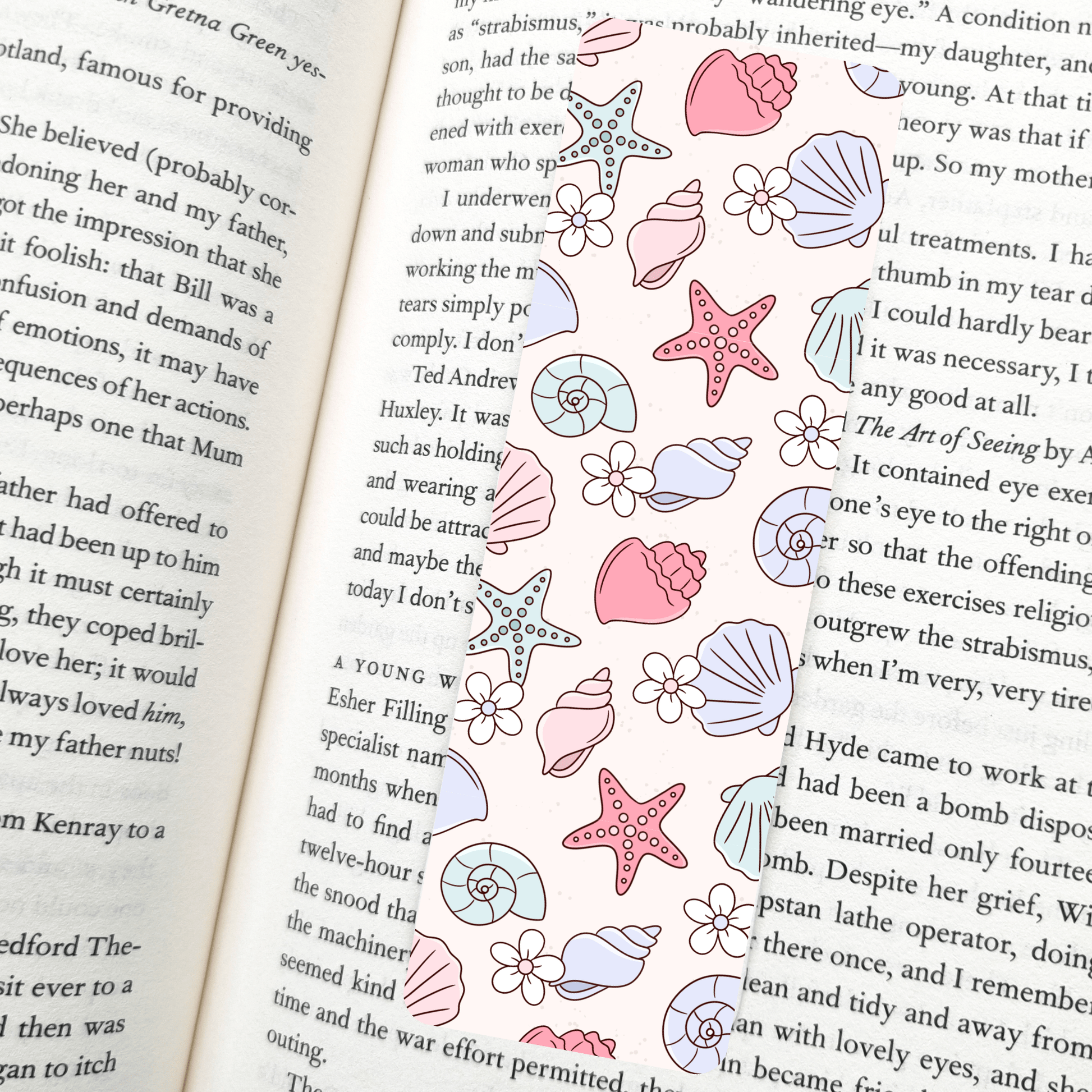 Sand And Shells Bookmark | Soft Matte Laminated  - She Chester