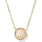 SAND DOLLAR SHORT PENDANT NECKLACE GOLD NATURAL MOTHER OF PEARL - She Chester
