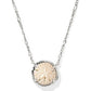 SAND DOLLAR SHORT PENDANT NECKLACE SILVER NATURAL MOTHER OF PEARL - She Chester