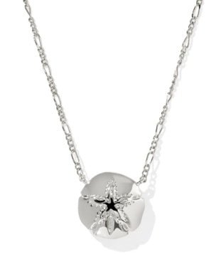 SAND DOLLAR SHORT PENDANT NECKLACE SILVER NATURAL MOTHER OF PEARL - She Chester