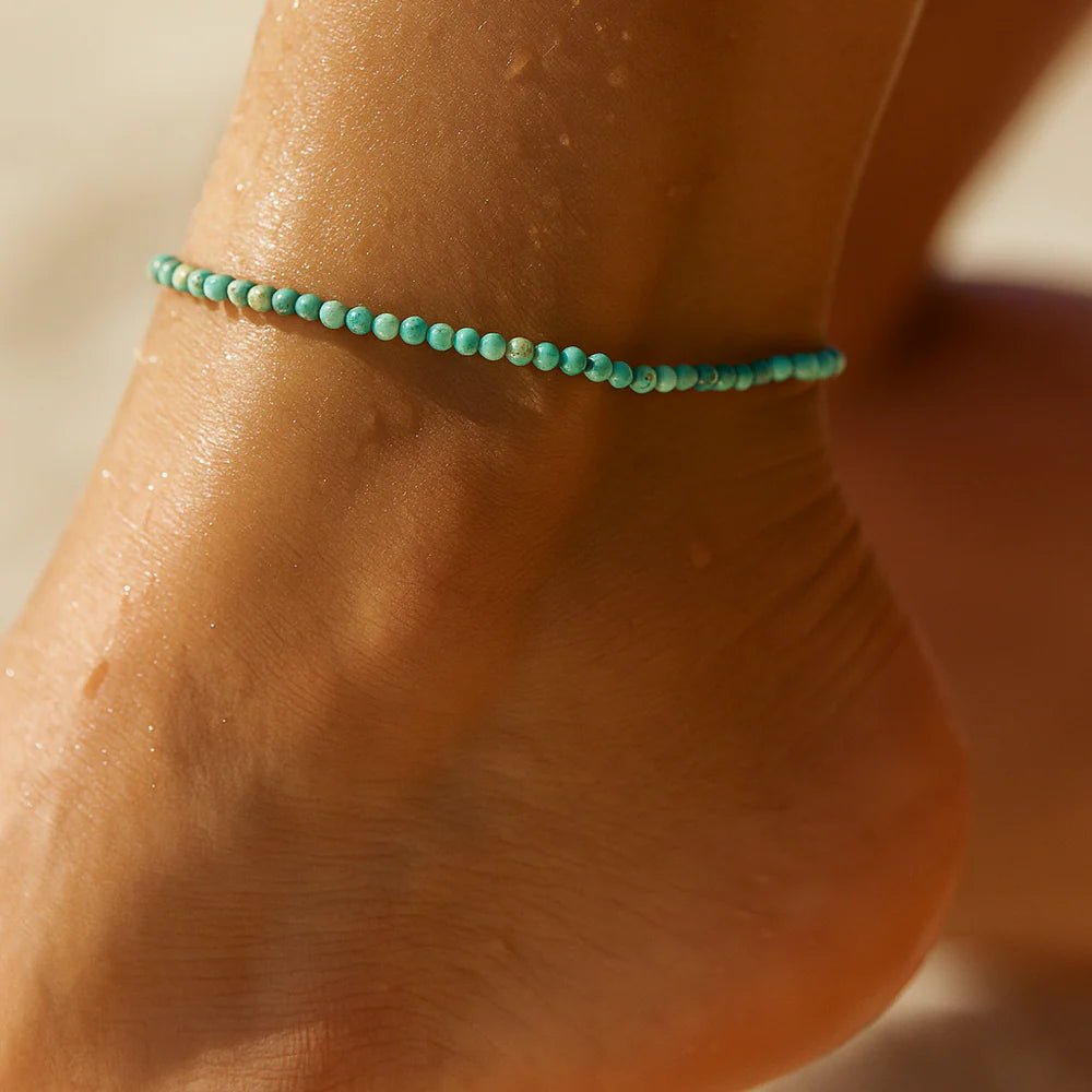 Sander Turquoise Beaded Anklet - She Chester