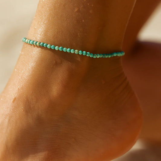 Sander Turquoise Beaded Anklet - She Chester
