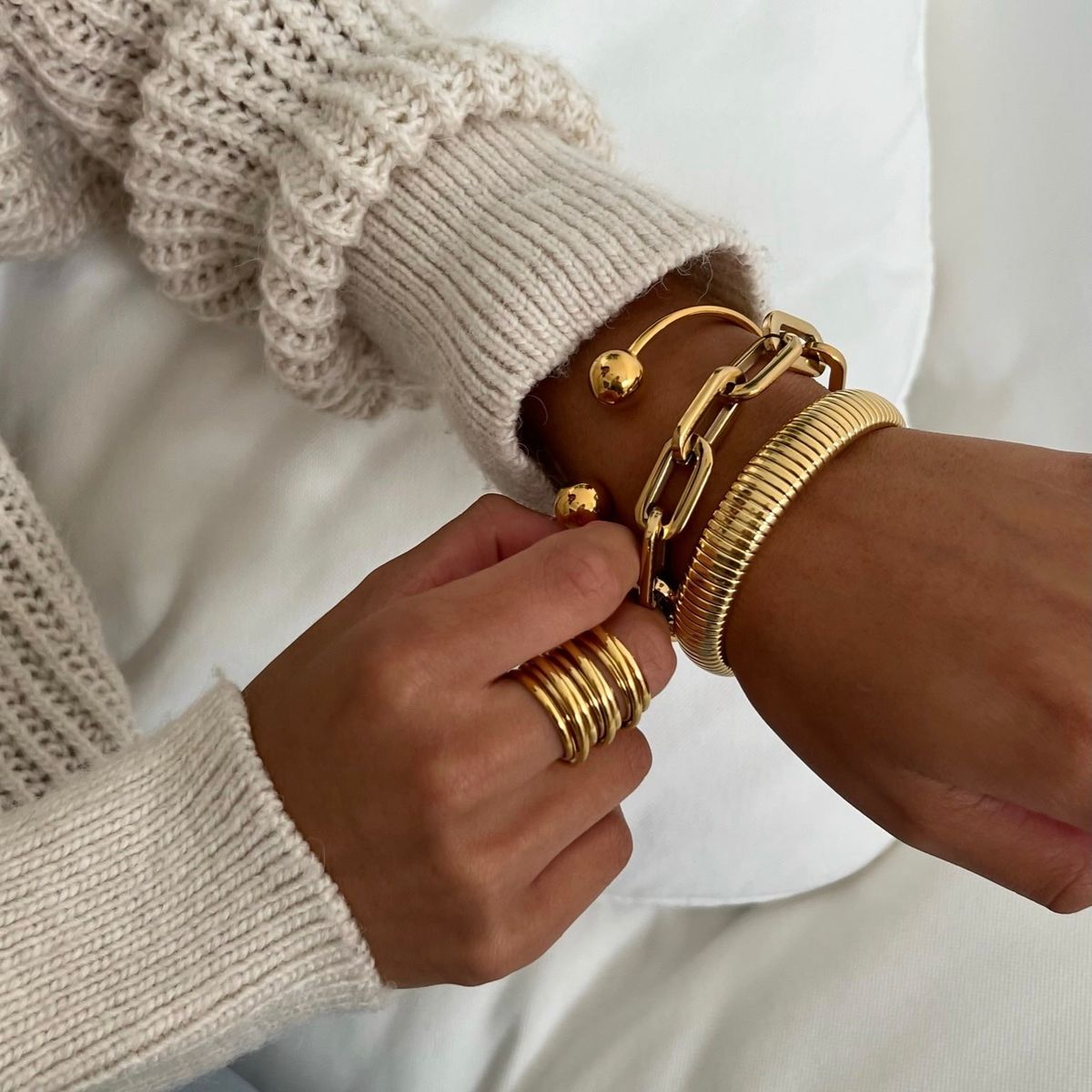 Sandra Coil Bangle Bracelet - She Chester