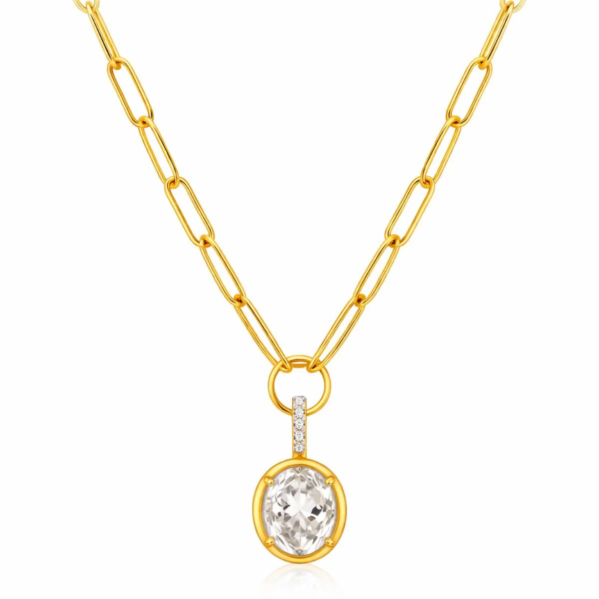 Santina Oval Pendant Necklace - She Chester