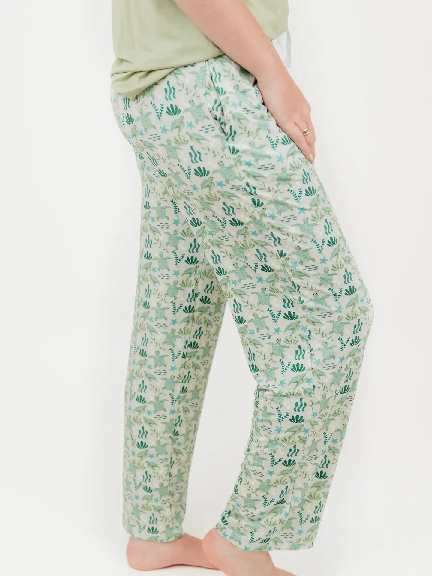Save the Sea Turtles Bamboo Relaxed Lounge Pajama Pants - She Chester