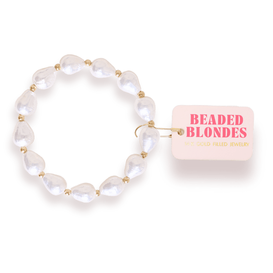Saylor Pearl Bracelet in Gold: Standard 6.75 Inch - She Chester