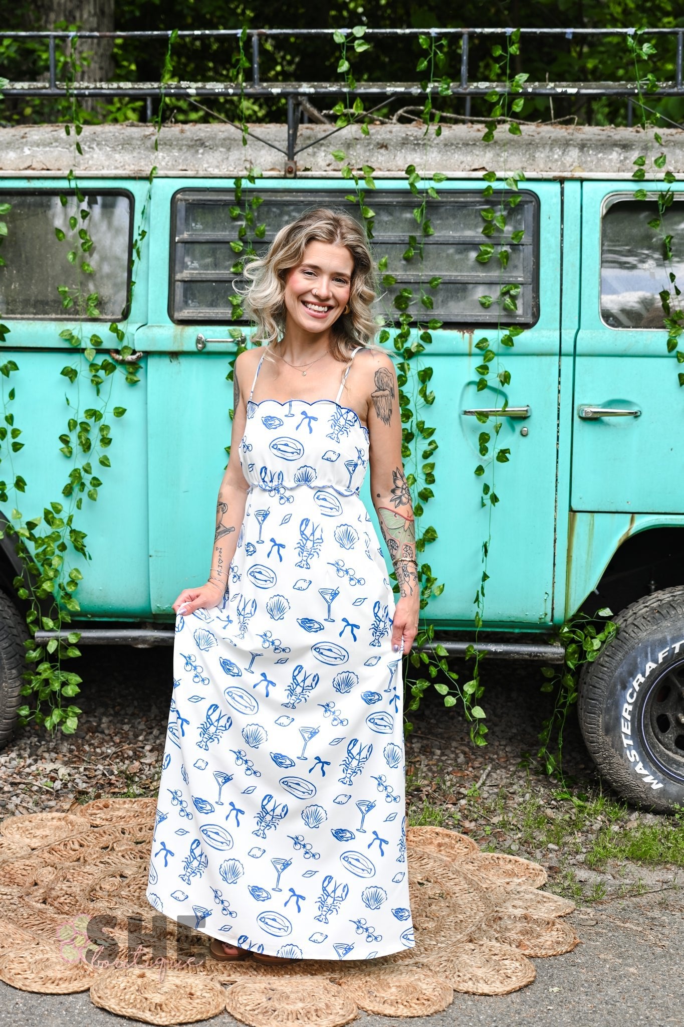 Scalloped Sea Midi Dress - She Chester