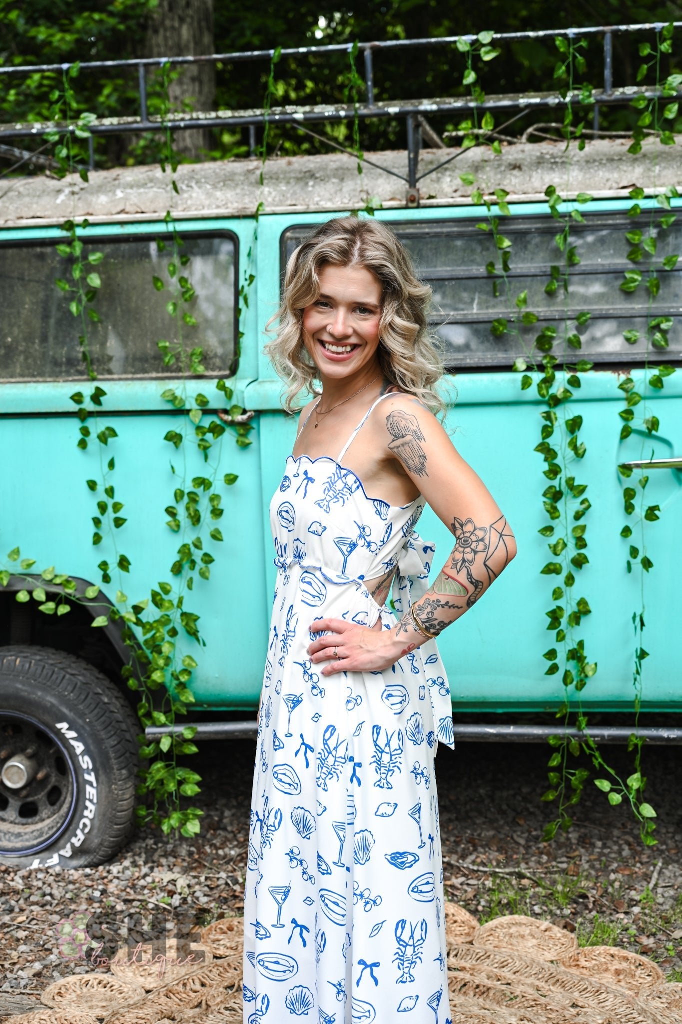 Scalloped Sea Midi Dress - She Chester