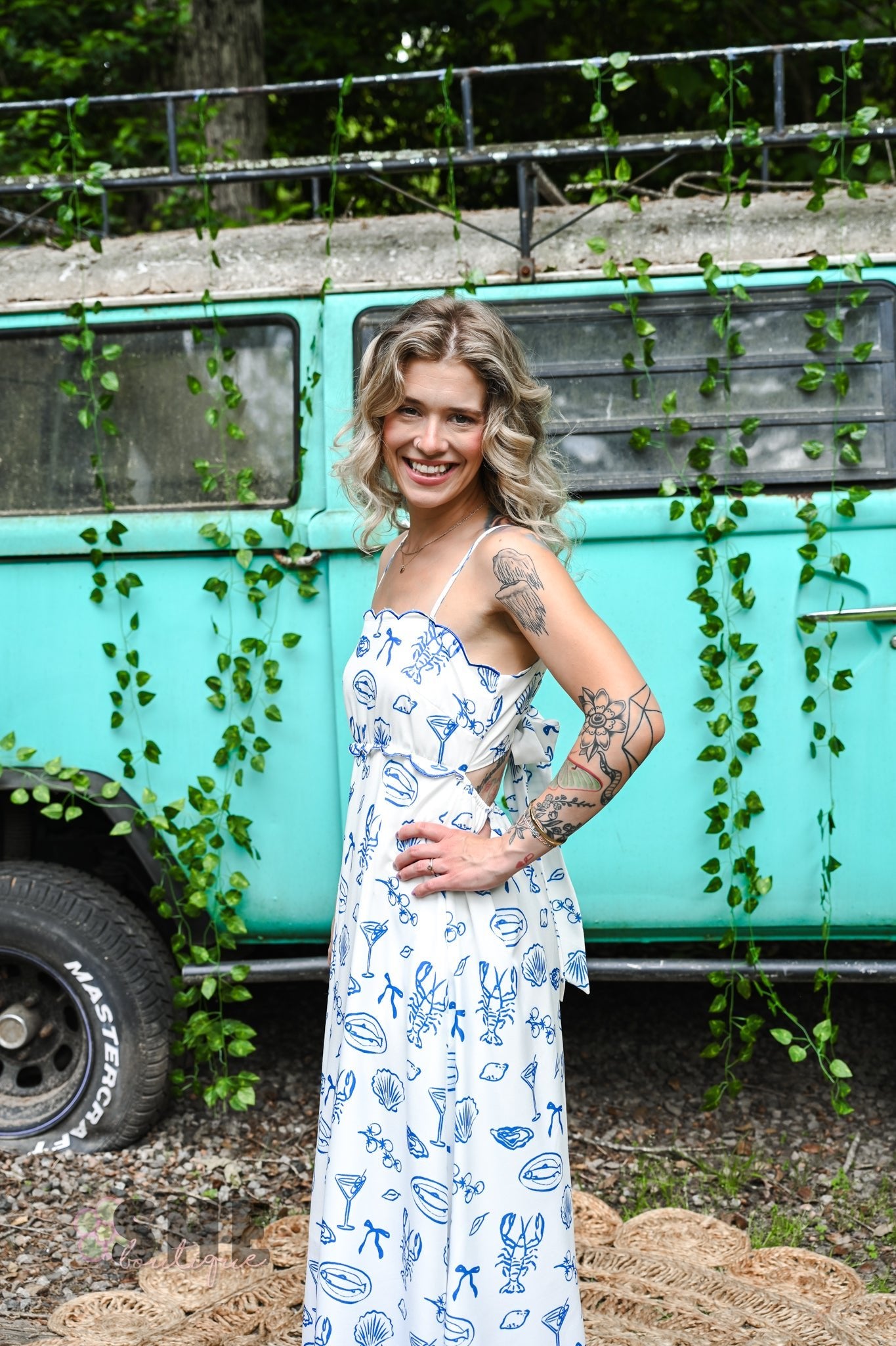 Scalloped Sea Midi Dress - She Chester