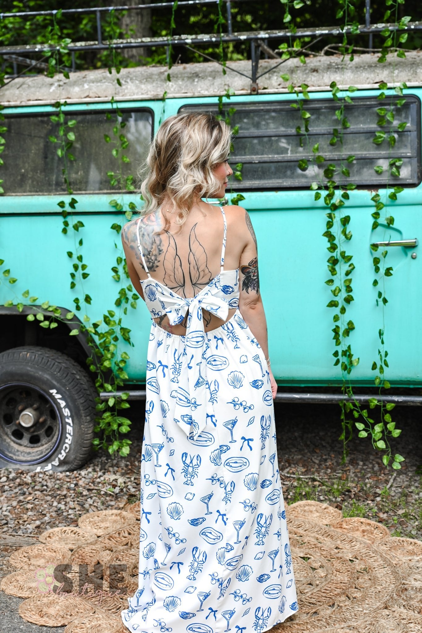 Scalloped Sea Midi Dress - She Chester