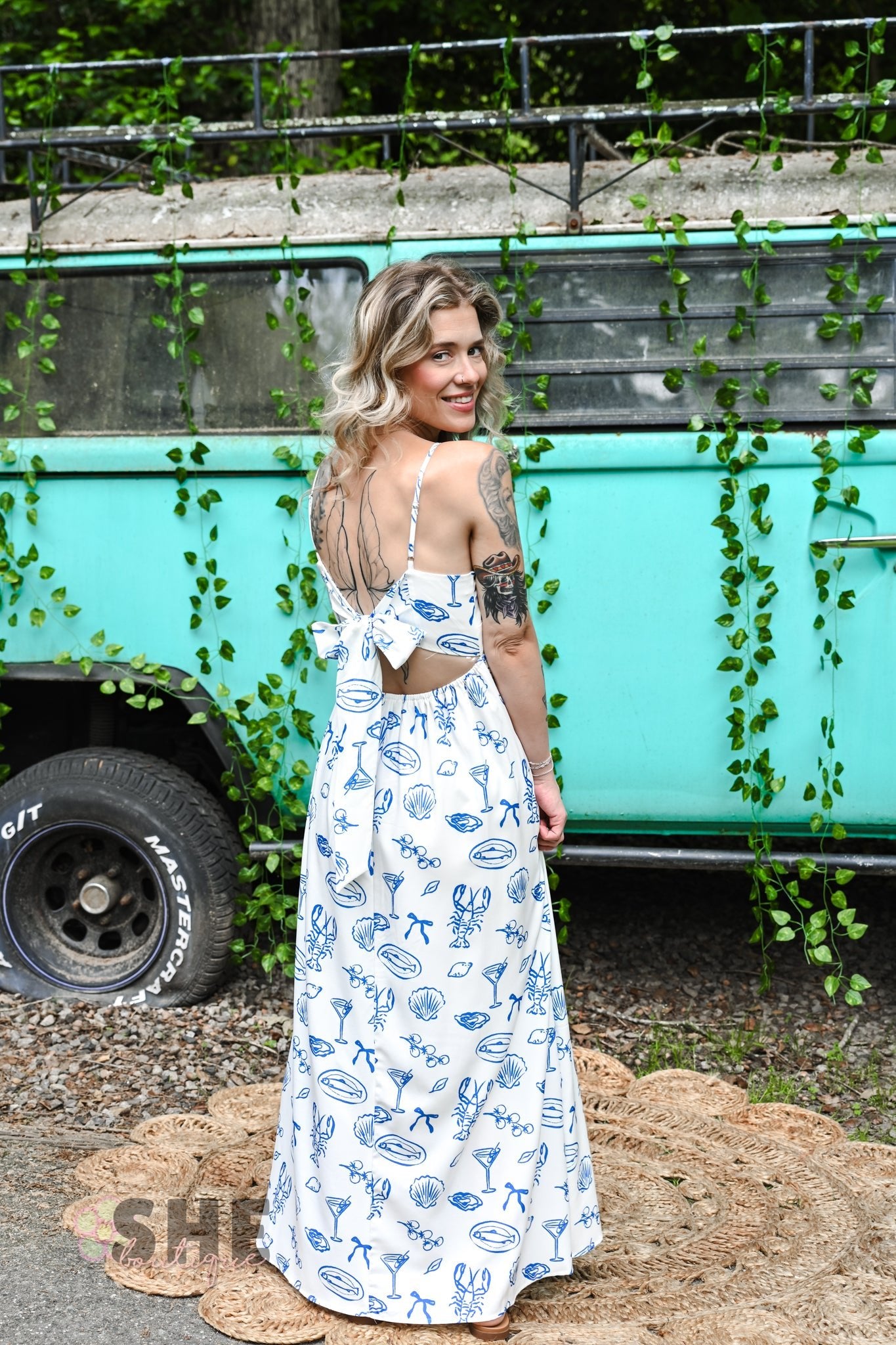 Scalloped Sea Midi Dress - She Chester