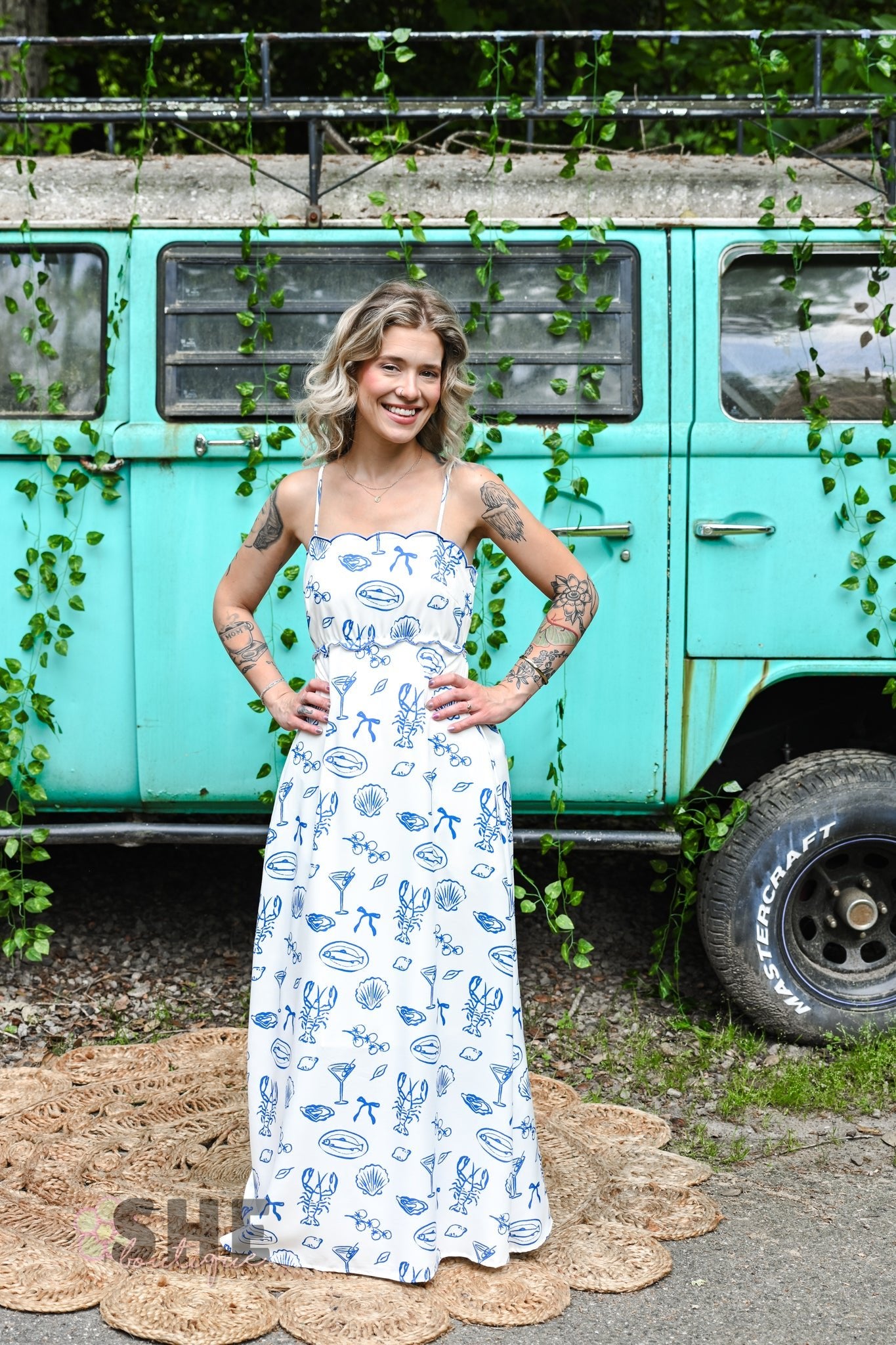 Scalloped Sea Midi Dress - She Chester