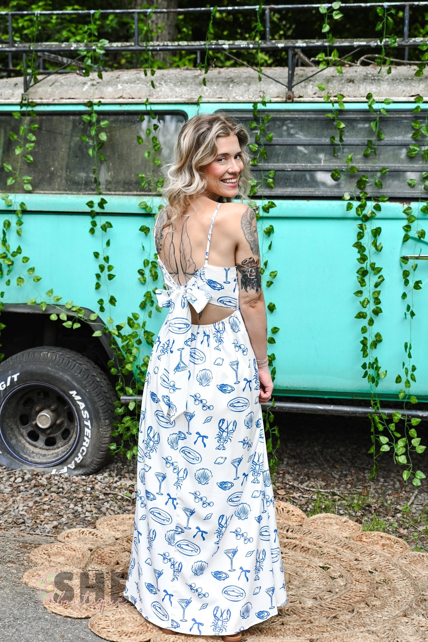 Scalloped Sea Midi Dress - She Chester