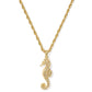 SEAHORSE SHORT PENDANT NECKLACE GOLD METAL - She Chester