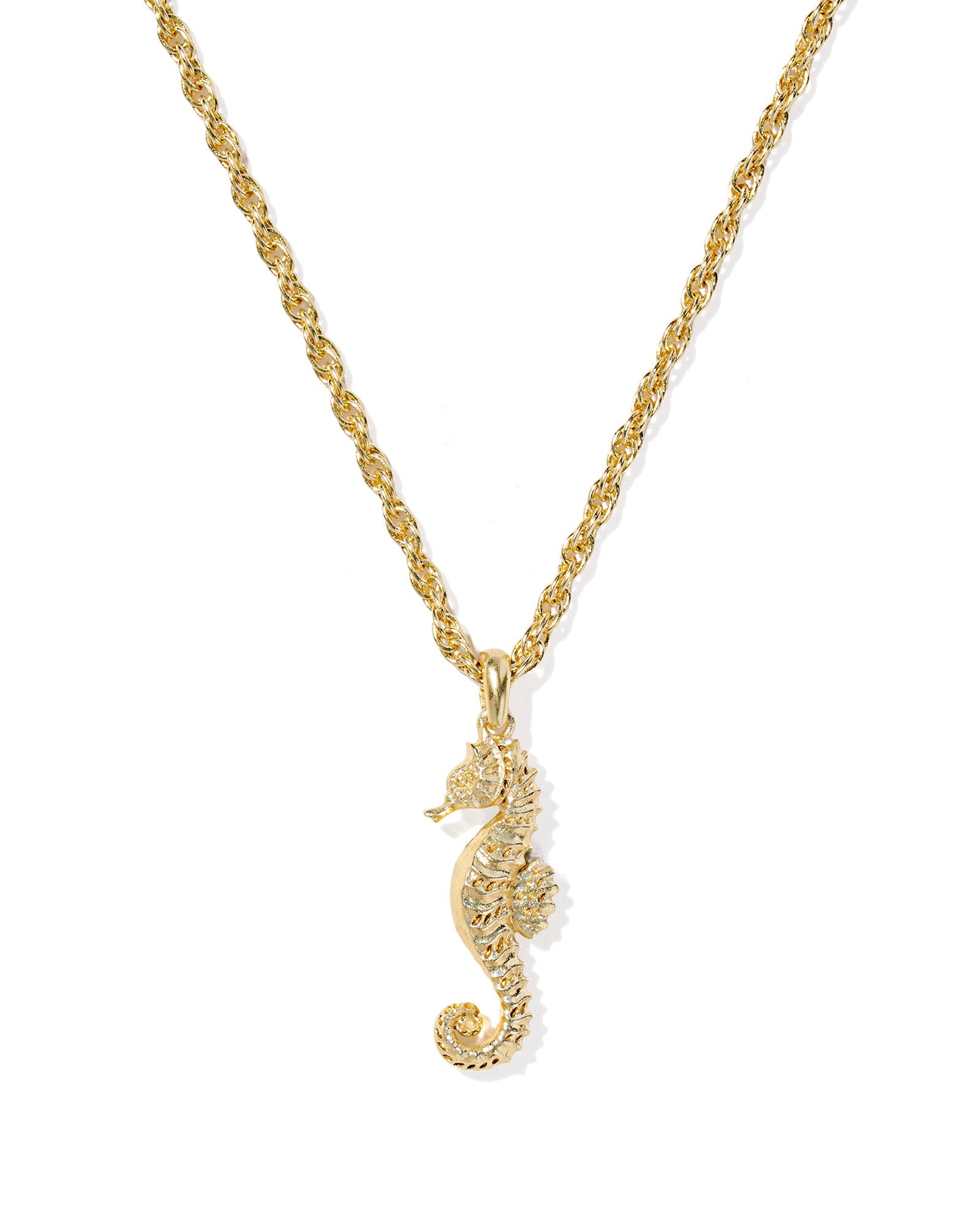 SEAHORSE SHORT PENDANT NECKLACE GOLD METAL - She Chester