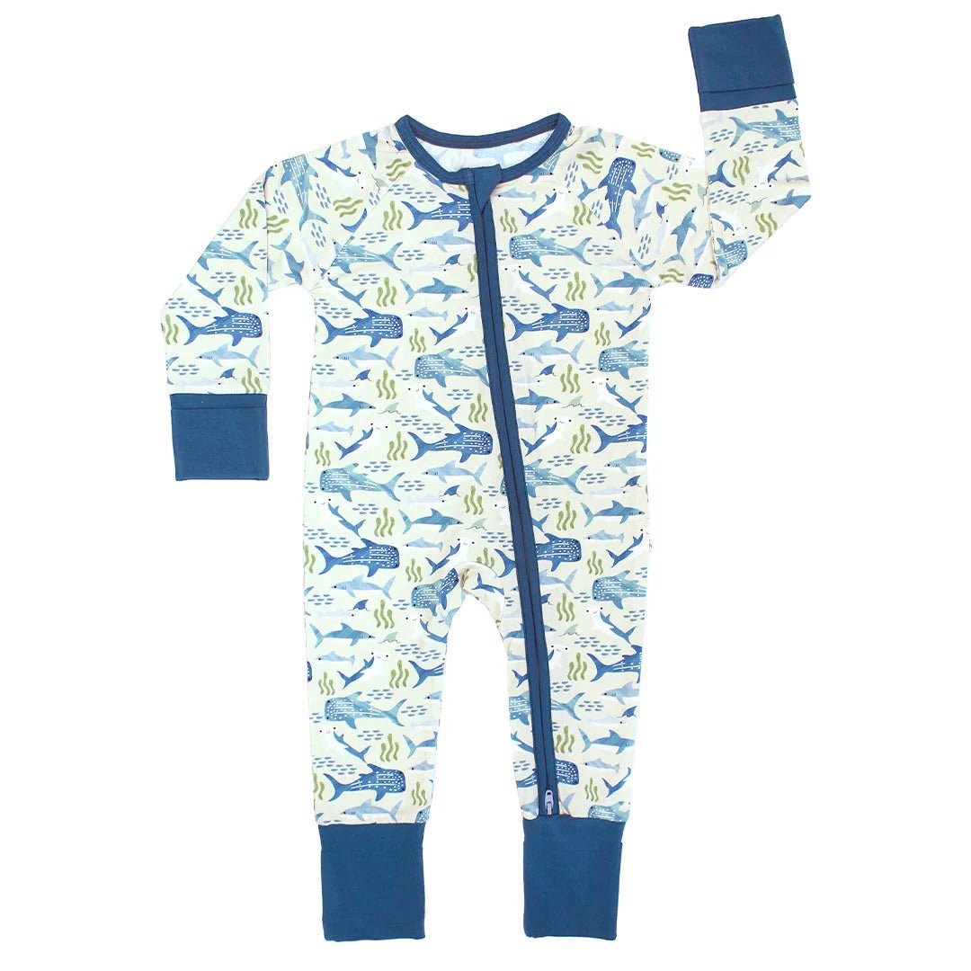 Shark Friends Bamboo Convertible Baby Pajamas - She Chester
