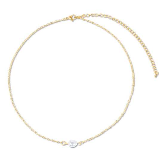 Shayla Dainty Pearl Choker Necklace - She Chester