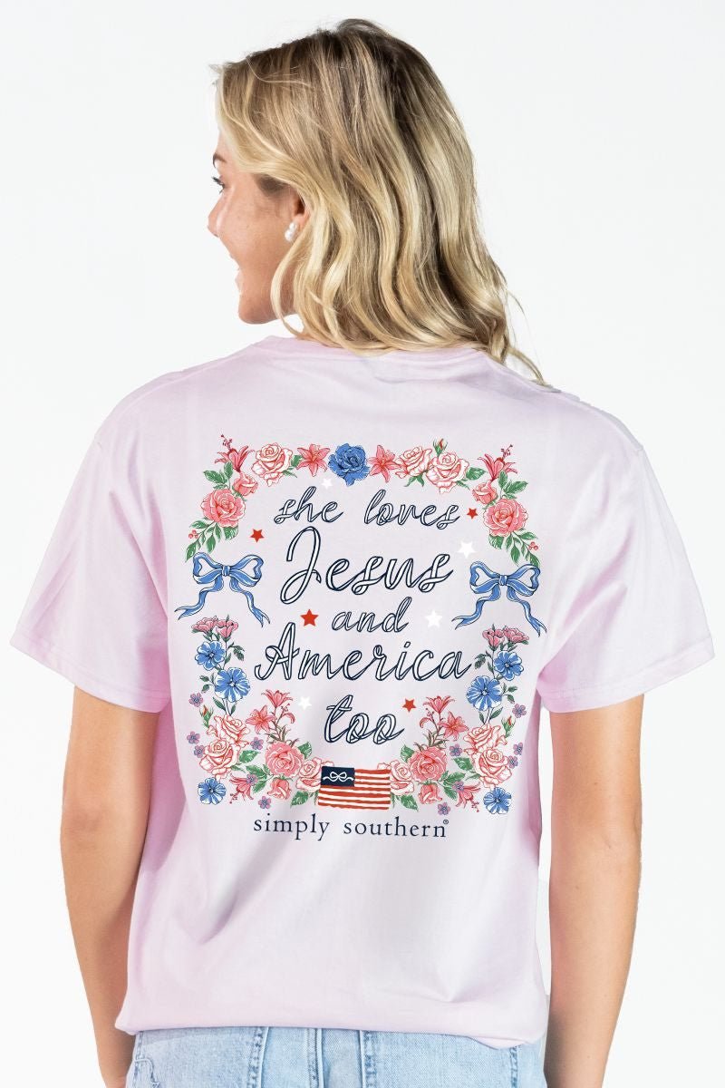 She Loves Jesus and America Tee - She Chester