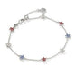 Sierra Star Crystal Delicate Bracelet Silver Red White Blue Mix - She Chester