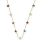 Sierra Star Crystal Strand Necklace Gold Red White Blue Mix - She Chester