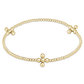 Signature Classic Gold Cross 2mm Beaded Pattern Bracelet - She Chester