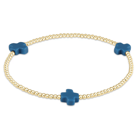 Signature Cross 2mm - Cobalt Gold - She Chester