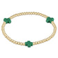 Signature Cross 3mm Gold Bracelet - Emerald - She Chester