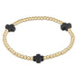 Signature Cross 3mm Gold Bracelet - Onyx - She Chester
