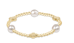 Signature Cross Admire Pearl Pattern 3mm Bead Bracelet - She Chester