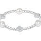 Signature Cross Admire Pearl Pattern 3mm Bead Bracelet - Sterling - She Chester