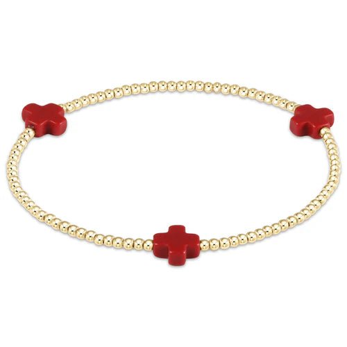 Signature Cross Gold 2mm Red - She Chester