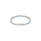 Signature Cross Gold 4mm Gemstone Bracelet - Aquamarine - She Chester