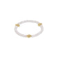 Signature Cross Gold 4mm Gemstone Bracelet - Mother Of Pearl - She Chester