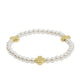 Signature Cross Pearl Pattern 4mm Bracelet Gold - She Chester