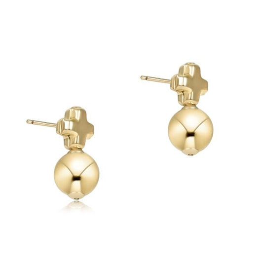 Signature Cross Small Gold Stud - Classic Gold - She Chester