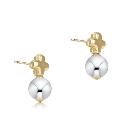 Signature Cross Small Mixed Metal Stud - She Chester
