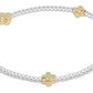 Signature Cross Small Two Tone 2mm Bead Bracelet - She Chester