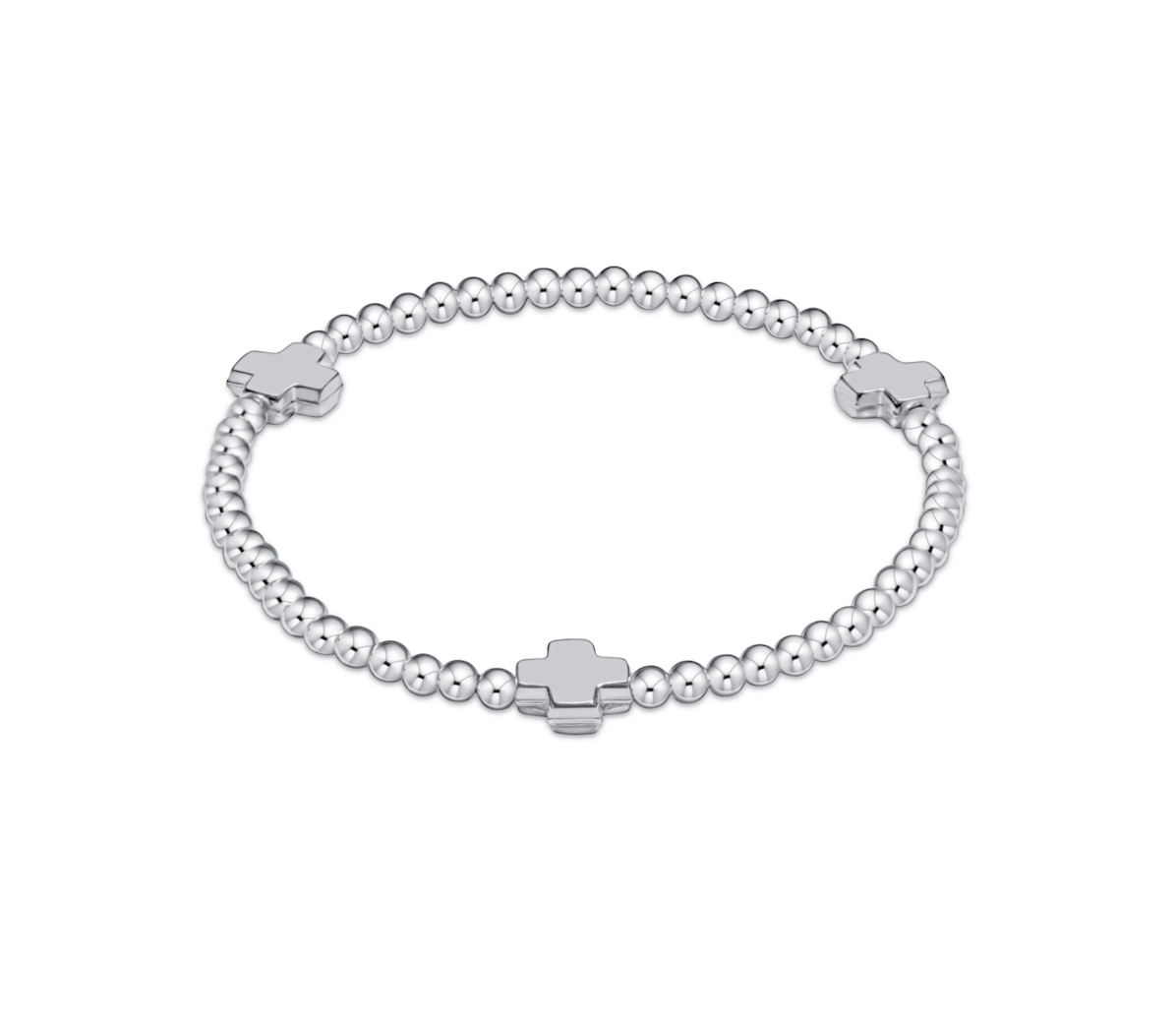 Signature Cross Sterling 3mm Bead Bracelet - She Chester