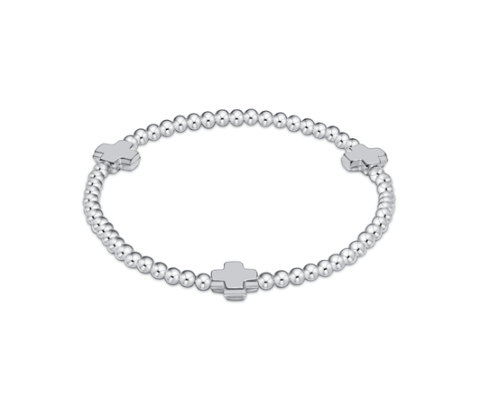Signature Cross Sterling 3mm Bead Bracelet - She Chester