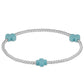Signature Cross Sterling Pattern 2mm Bead Bracelet - Turquoise - She Chester
