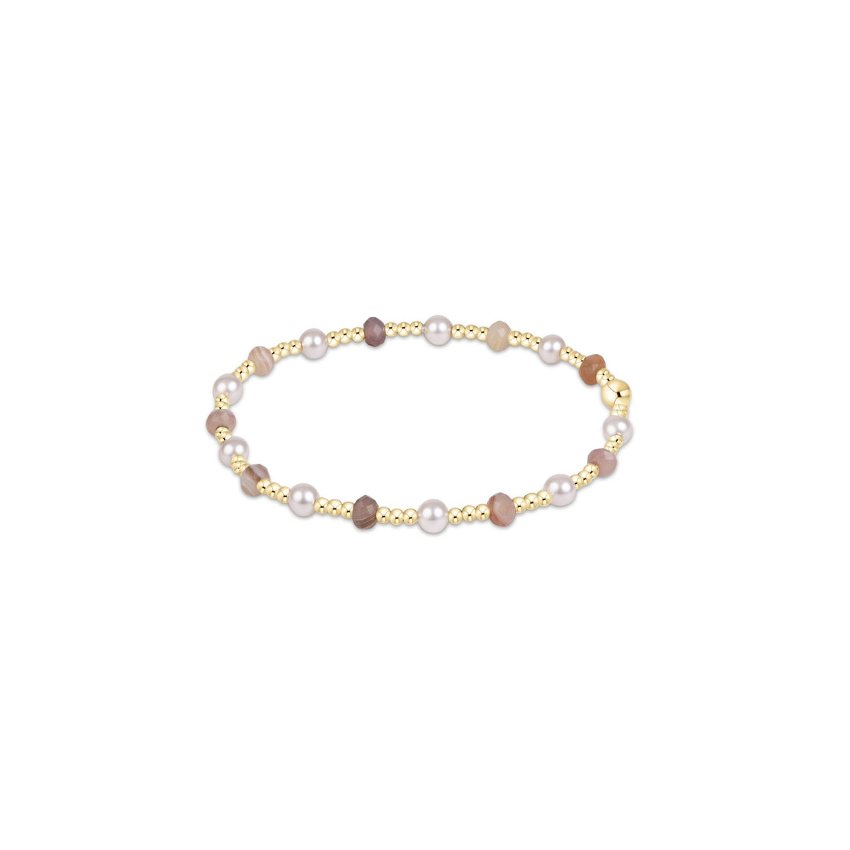 Sincerity Gemstone & Pearl 4mm Bracelet - Botswana Agate - She Chester