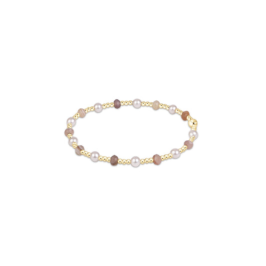 Sincerity Gemstone & Pearl 4mm Bracelet - Botswana Agate - She Chester