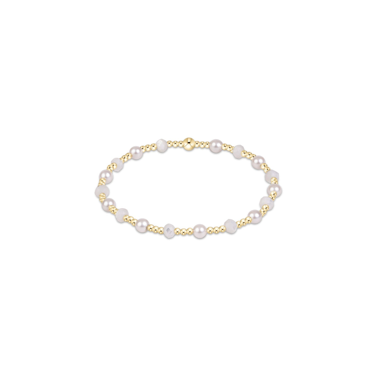 Sincerity Gemstone & Pearl 4mm Bracelet - Mother Of Pearl - She Chester