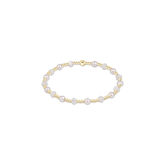 Sincerity Gemstone & Pearl 4mm Bracelet - Mother Of Pearl - She Chester