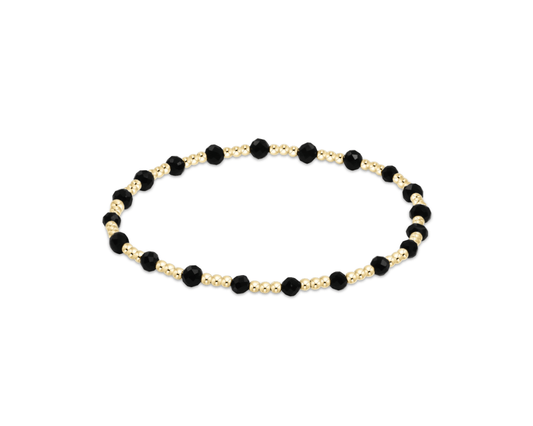 Sincerity Gold 3MM Bracelet - Faceted Onyx - She Chester